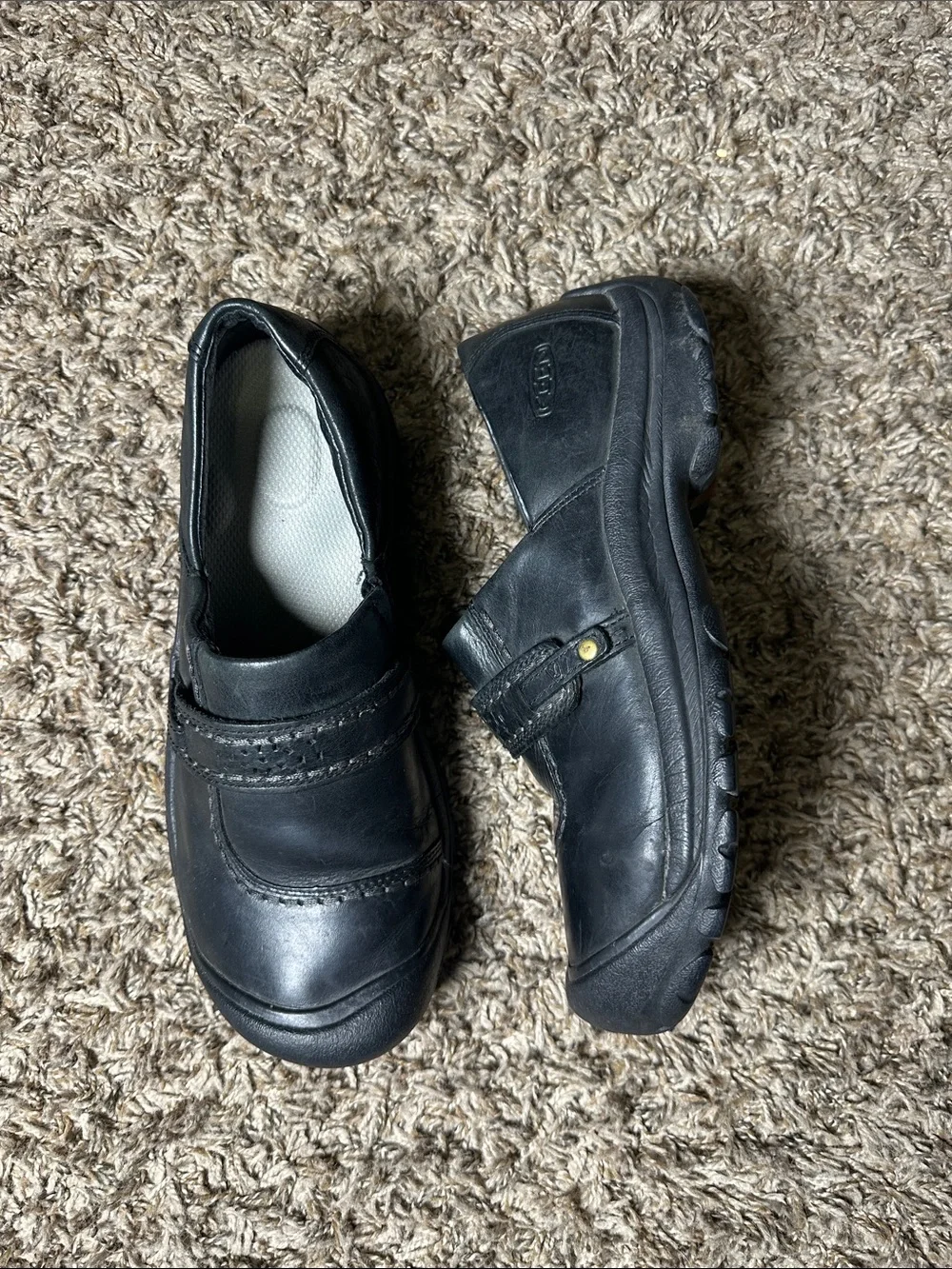 Keen Black Leather Slip-On Casual Walking Comfort shoes Women’s size 10
